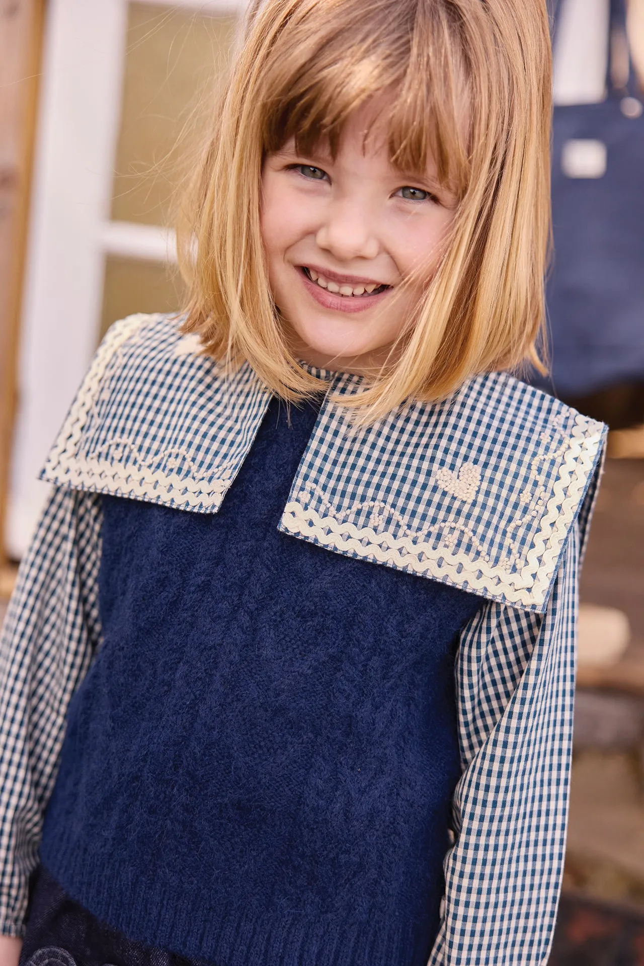 Bonton Lucia strikvest uld sailor blue 2A