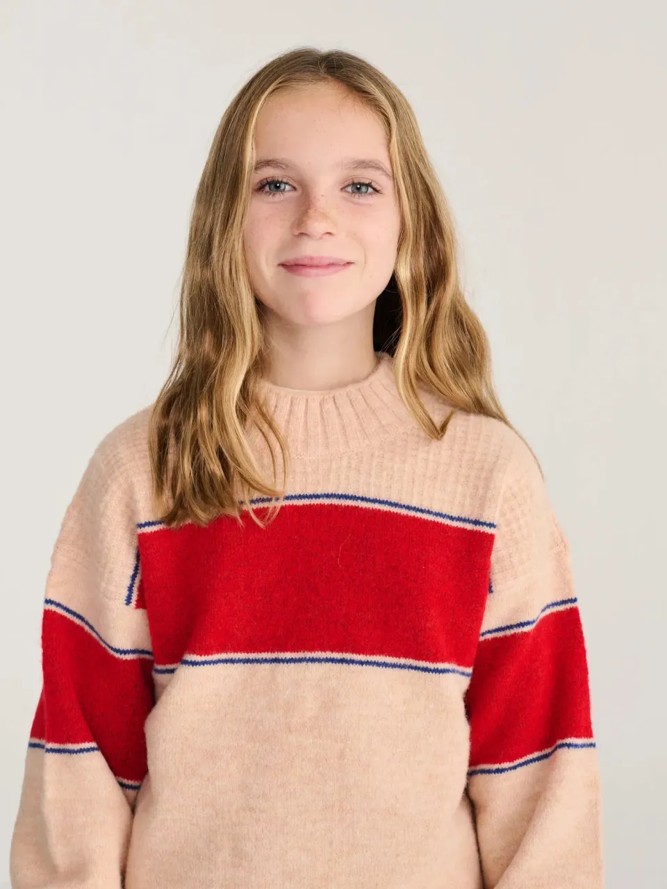 Bobo Choses Stripes jumper lyserød uldblanding