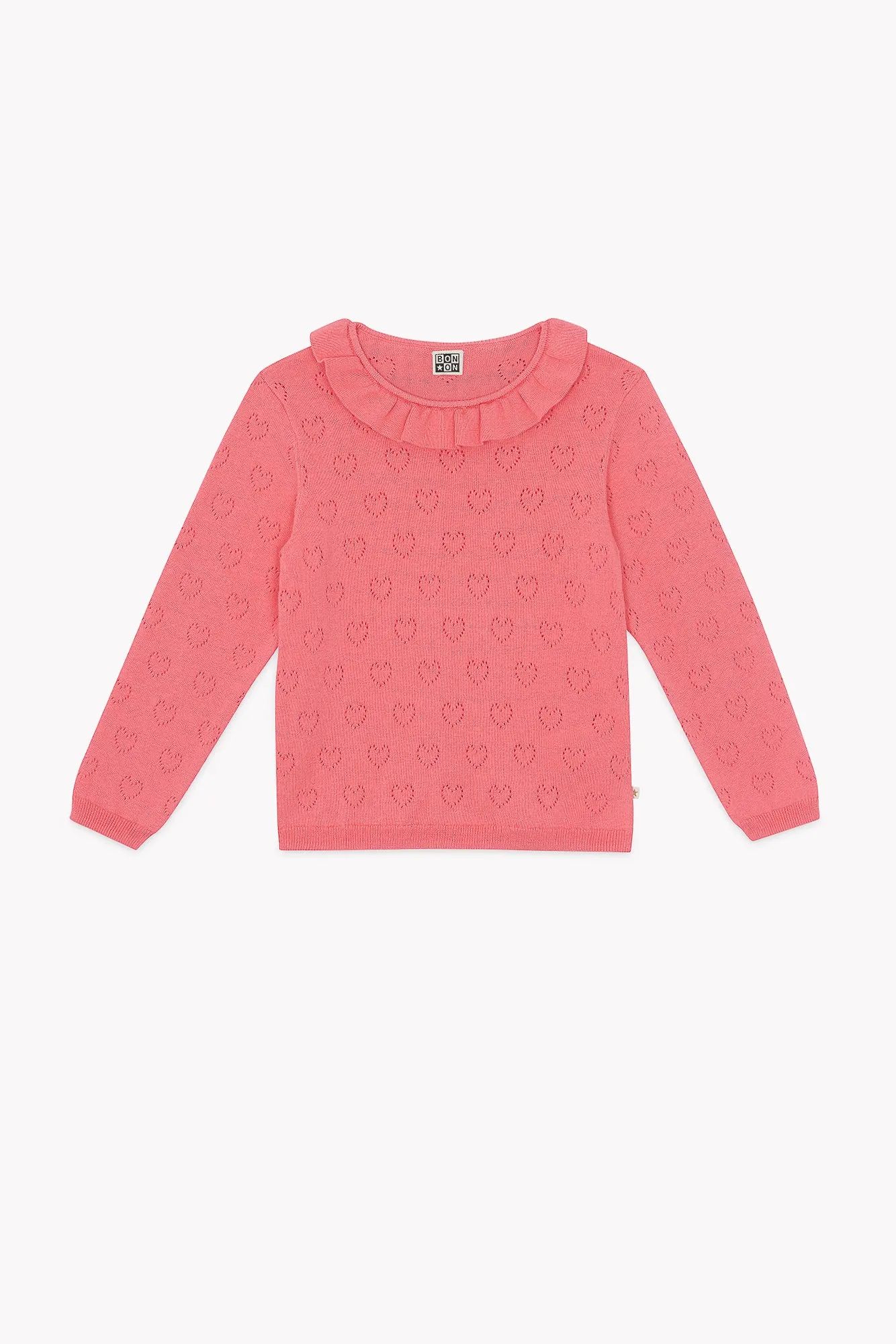 Bonton Milou Rose Faroe striktrøje rosa uld