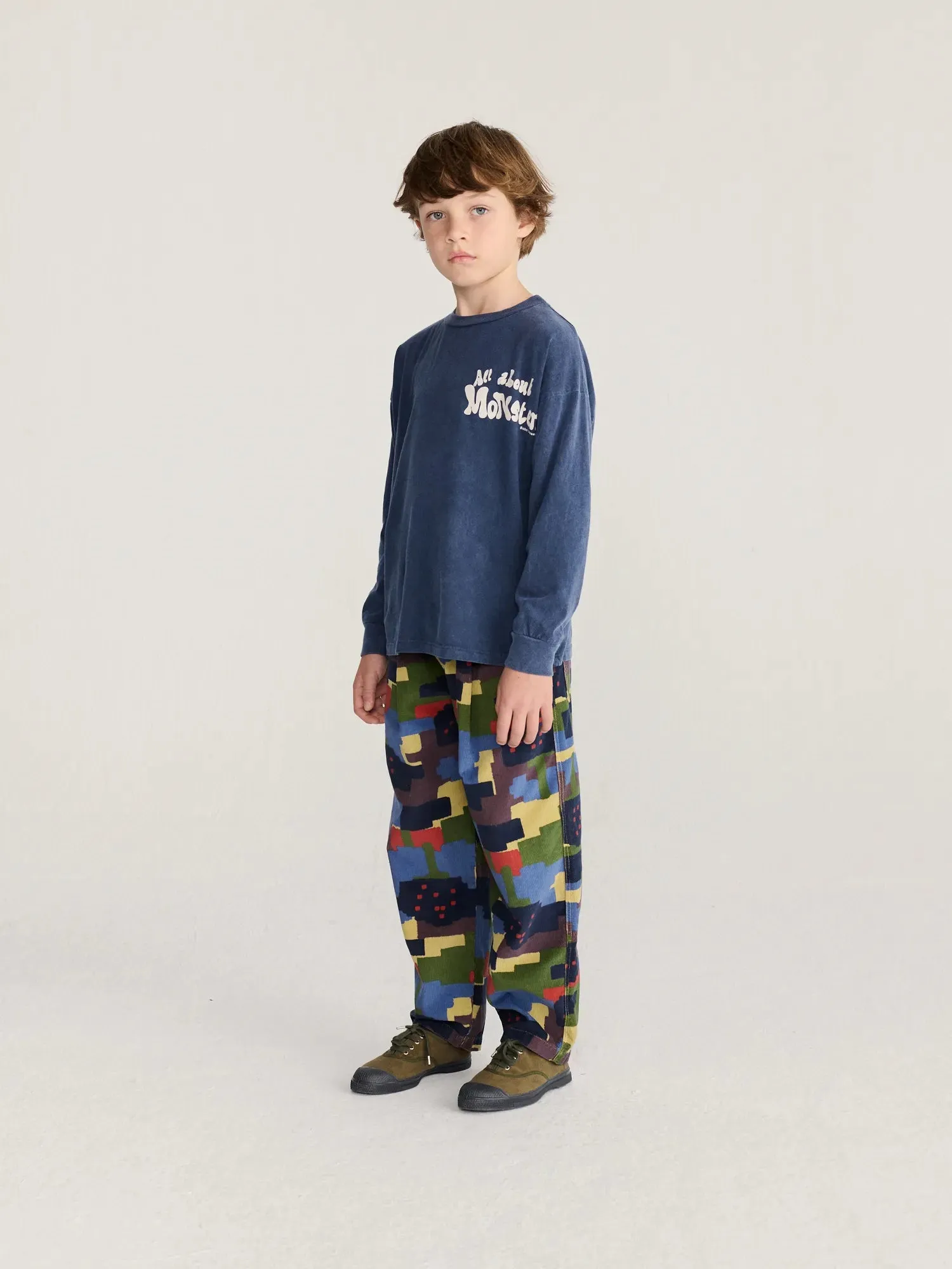Bobo Choses All About Monsters T-shirt mørkeblå økologisk bomuld