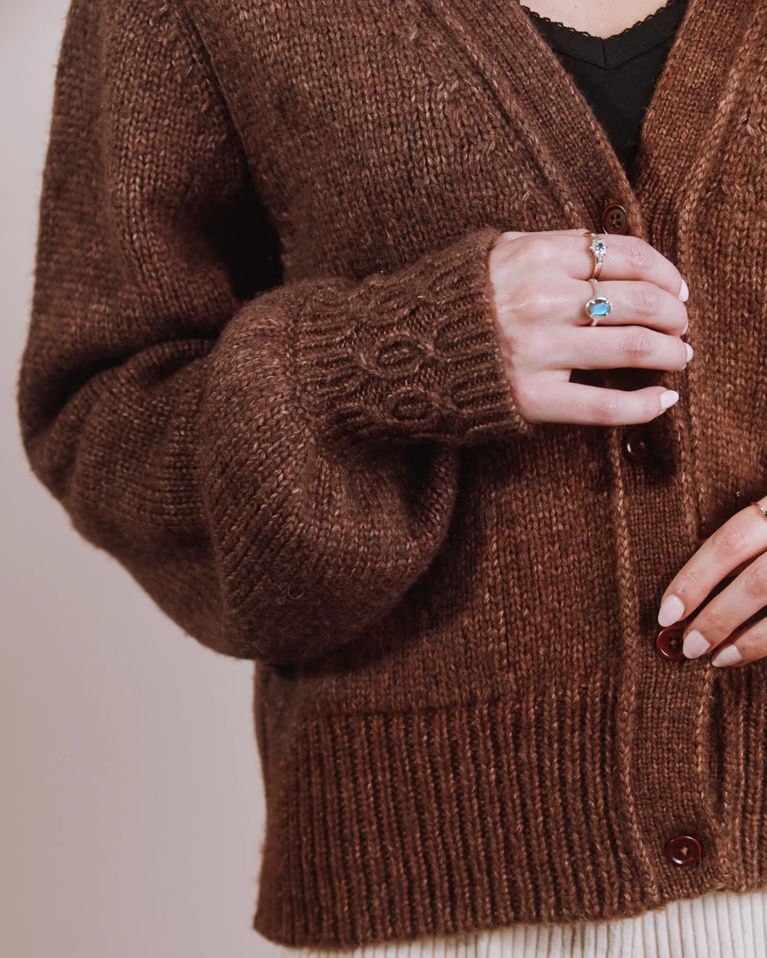 Emile et Ida Ecora cardigan brun merinould