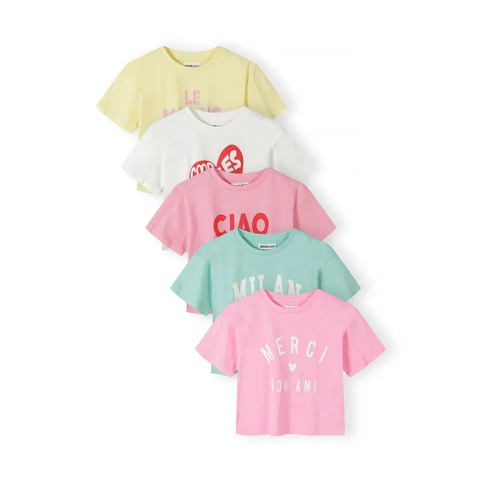 Minoti 44832 cropped t-shirts til piger 5-pak bomuld