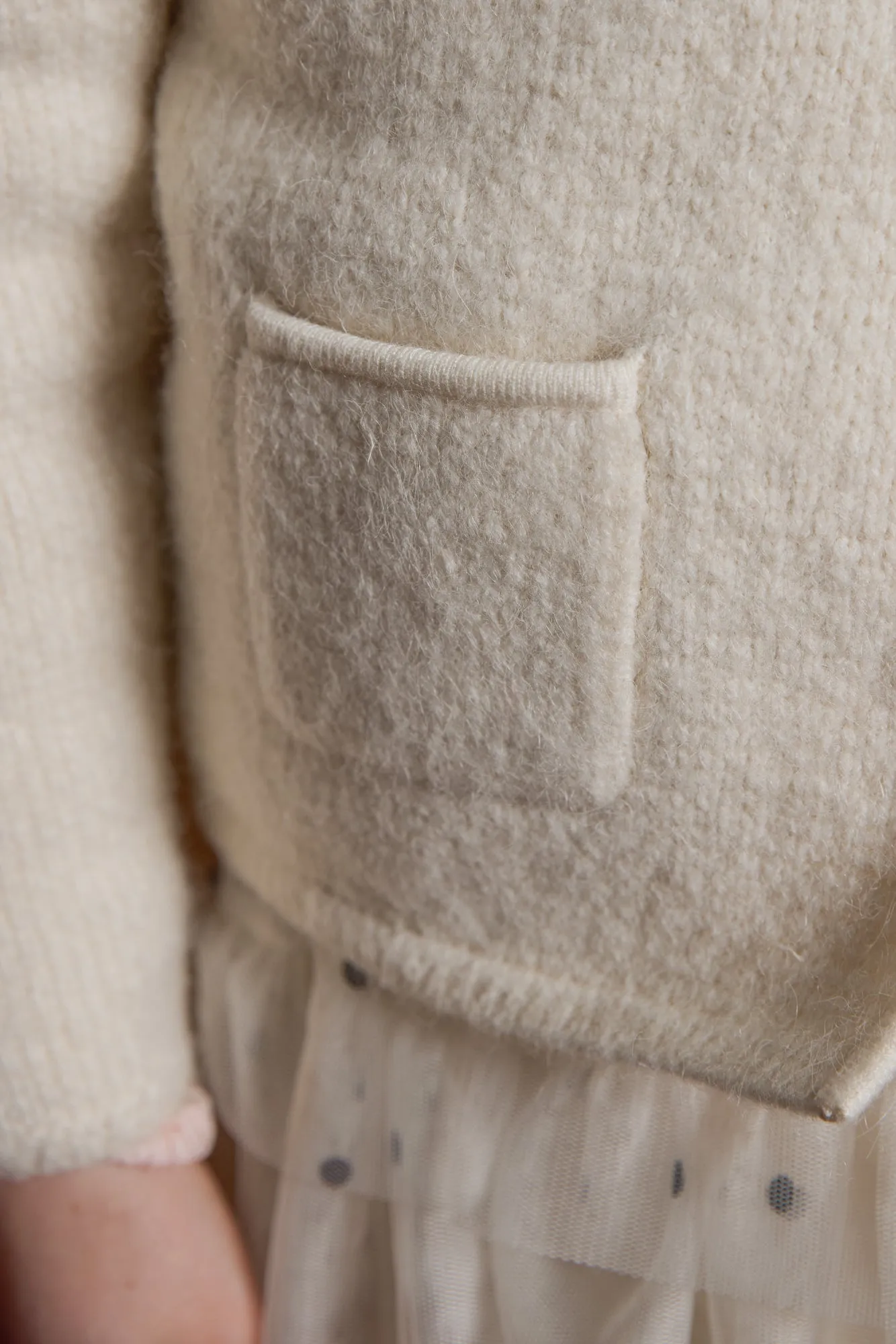 Bonton Pearl Milk Alpaga cardigan uld str 2-14 år