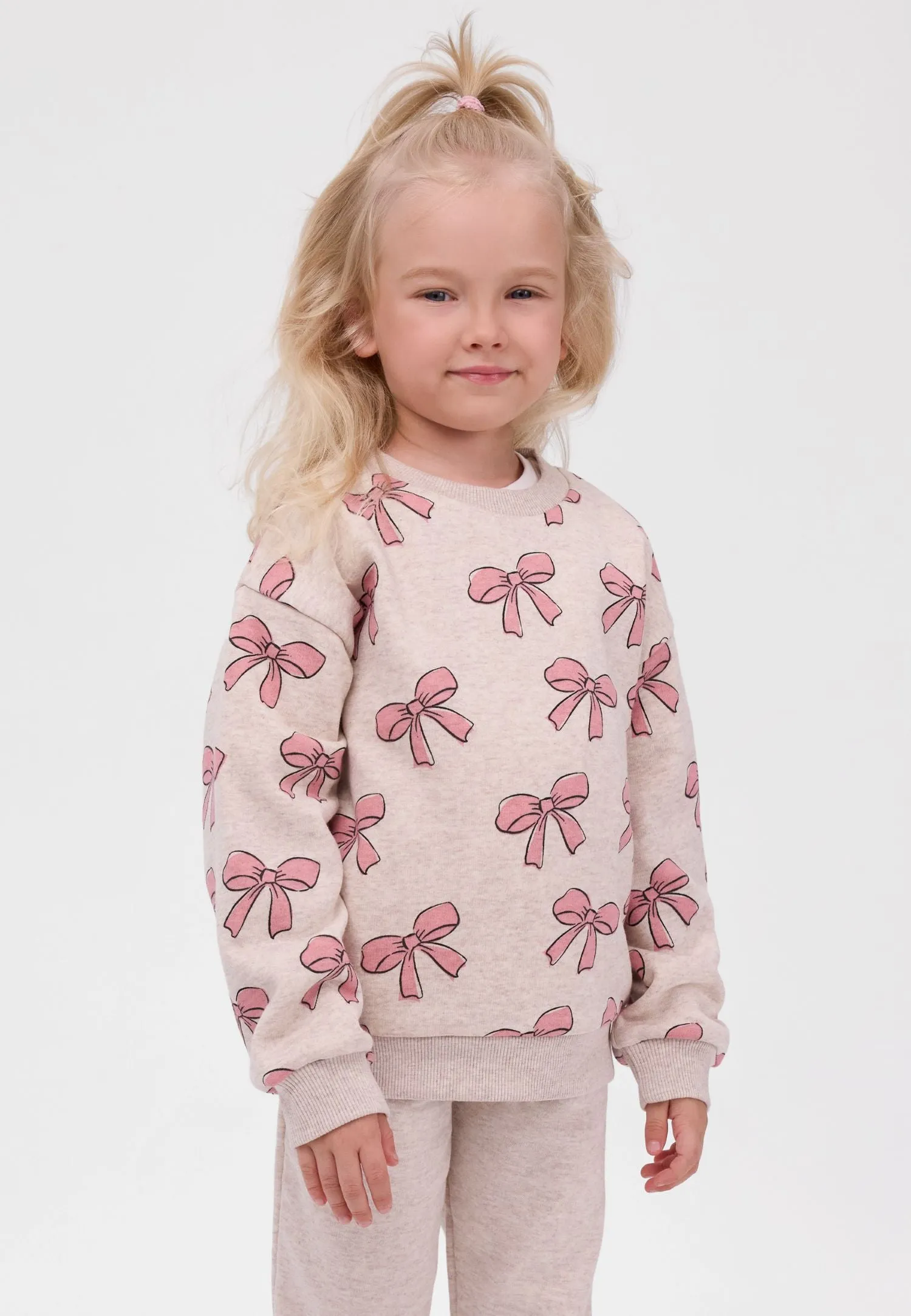 Minoti 44733 sweatshirt 2-pak rosa beige pige