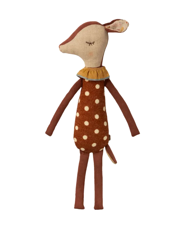 Maileg dådyr bamse brun 40 cm med krave