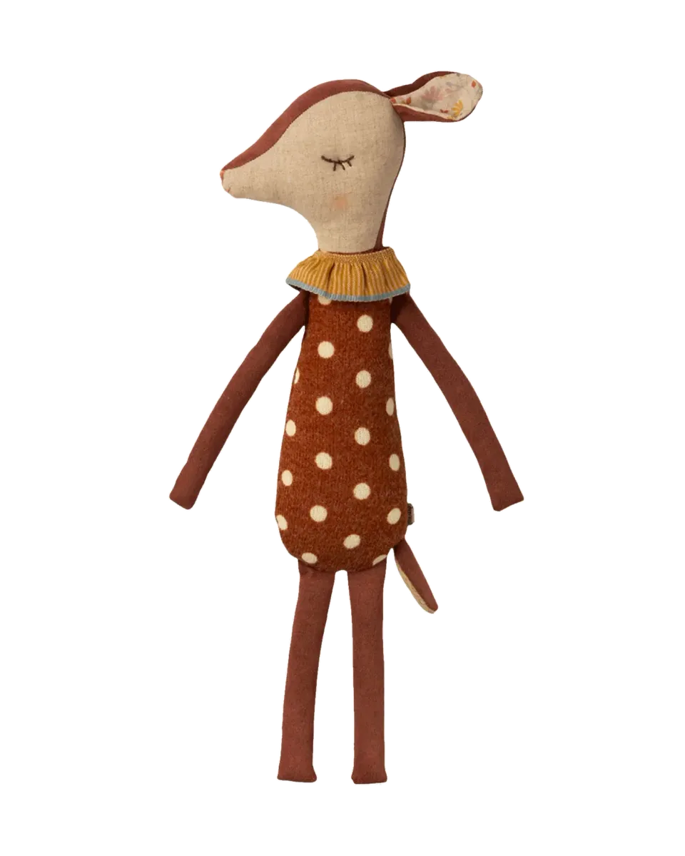 Maileg dådyr bamse brun 40 cm med krave