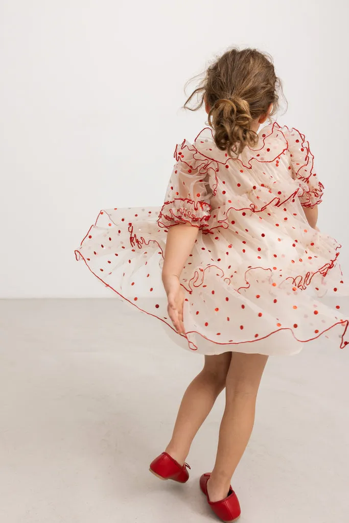 MarMar Dakira kjole Poppy Dots tyl rød