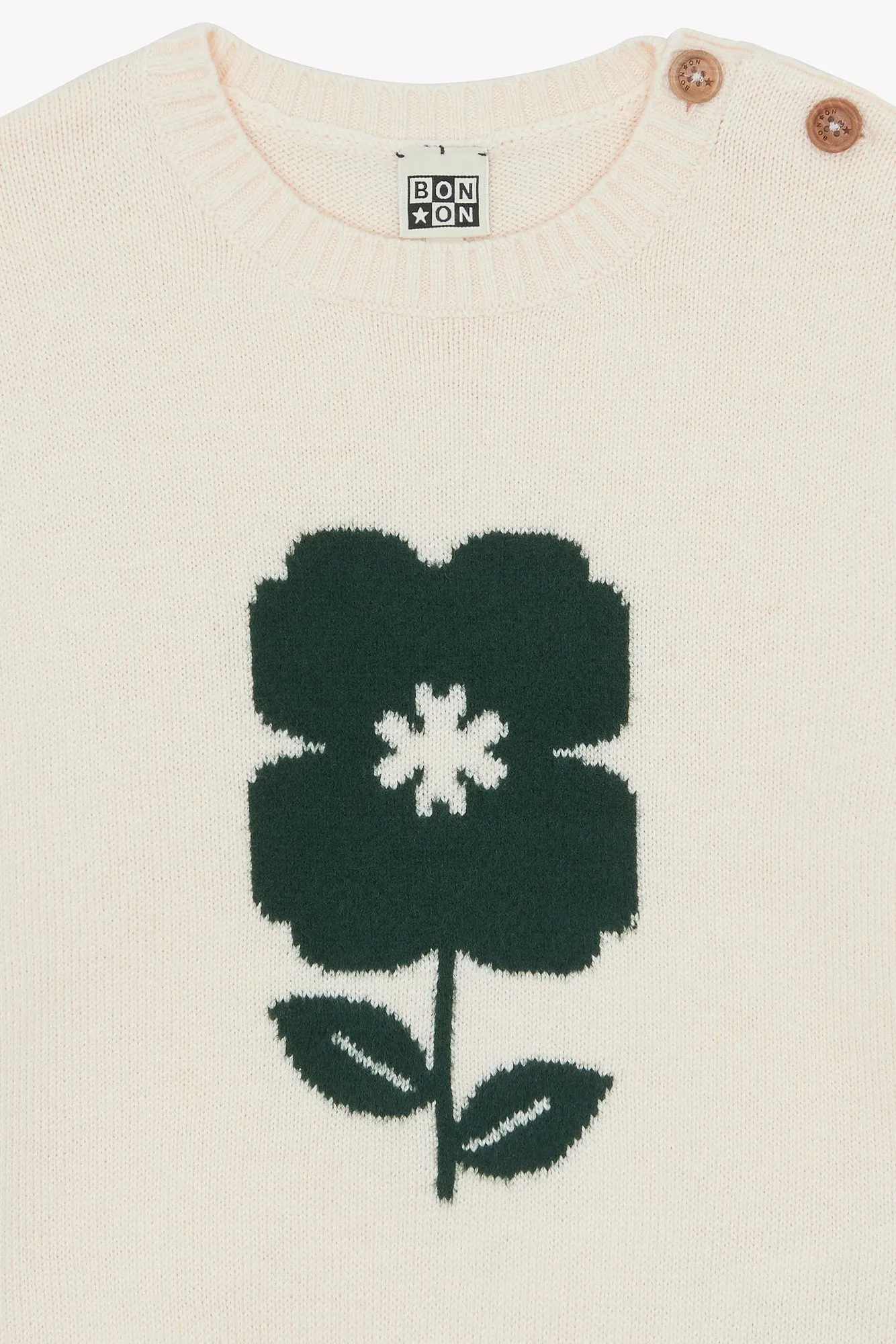 Bonton Misty Flower striktrøje mouton 4A blomst