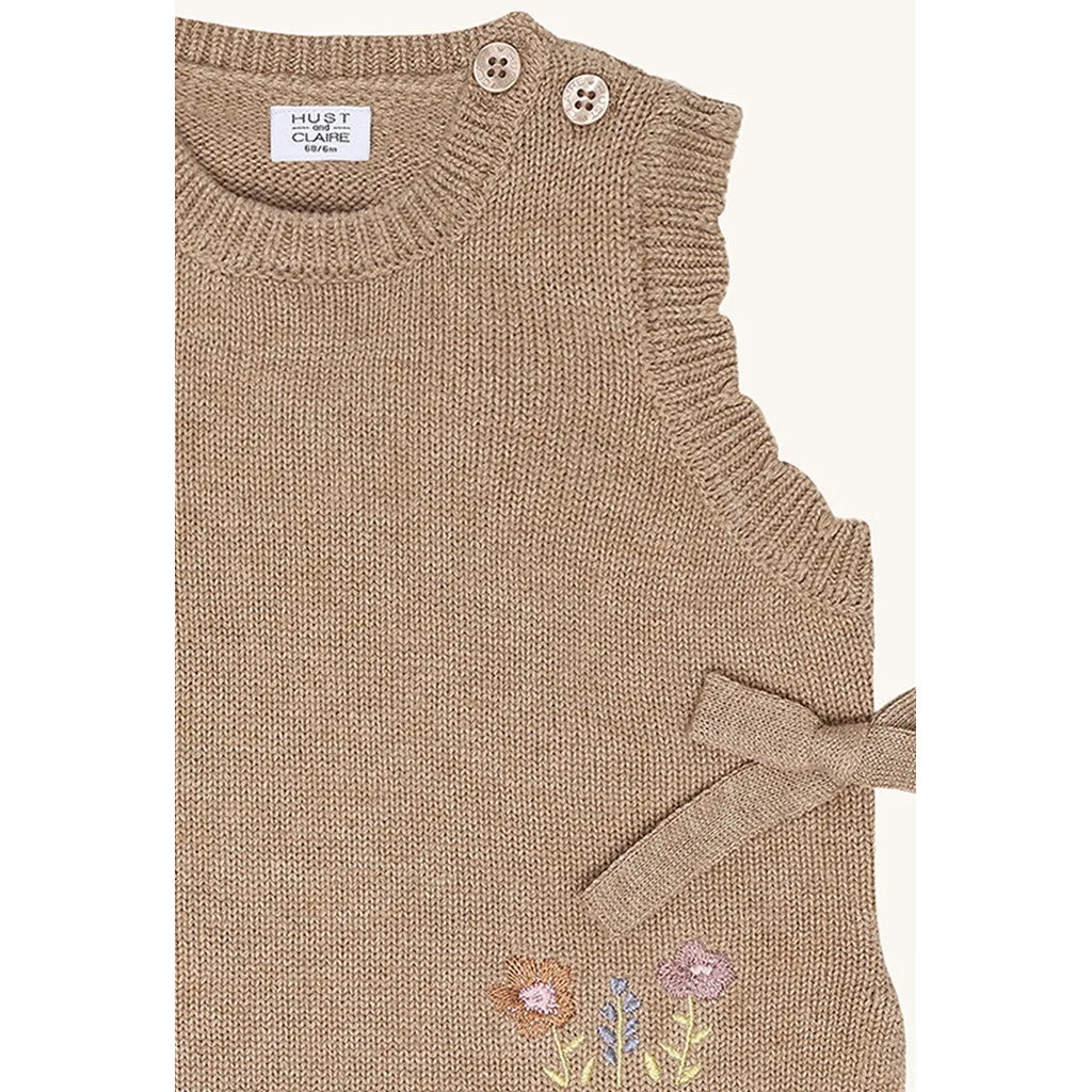 Hust & Claire Nadina Garden strikvest Biscuit øko