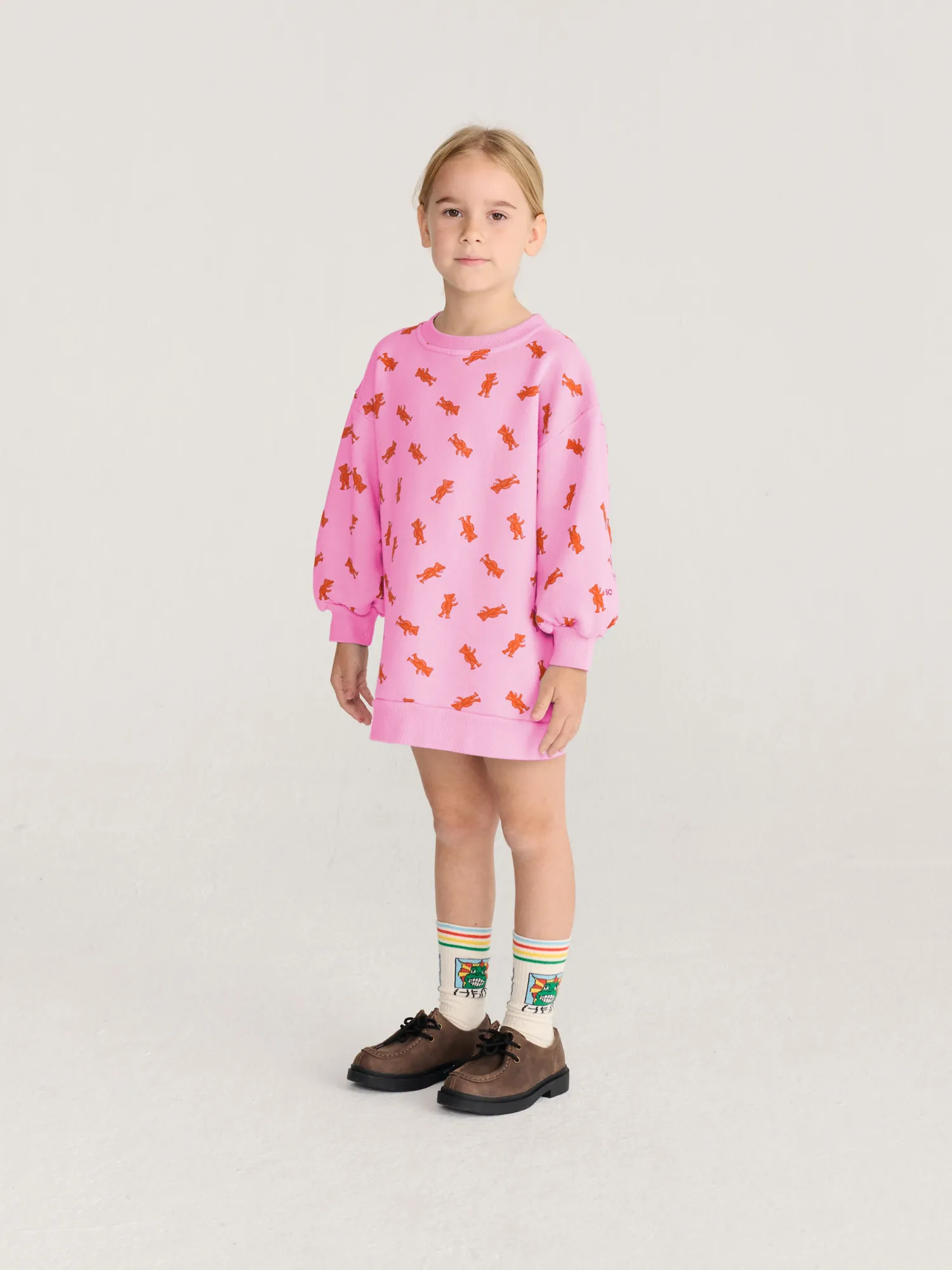 Bobo Choses Softpaw Monster sweatshirt kjole lyserød 2-3Y