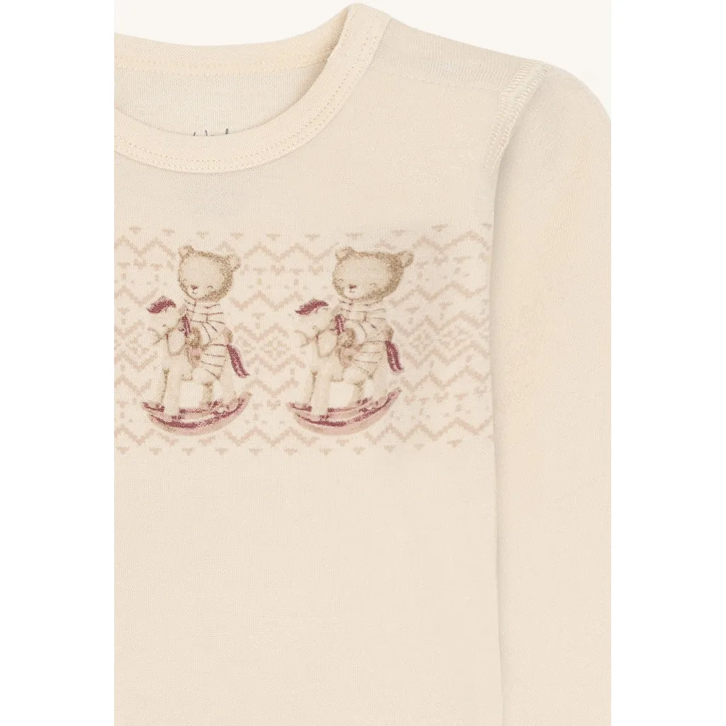Hust & Claire Baloo Teddy body Off White uld langærmet