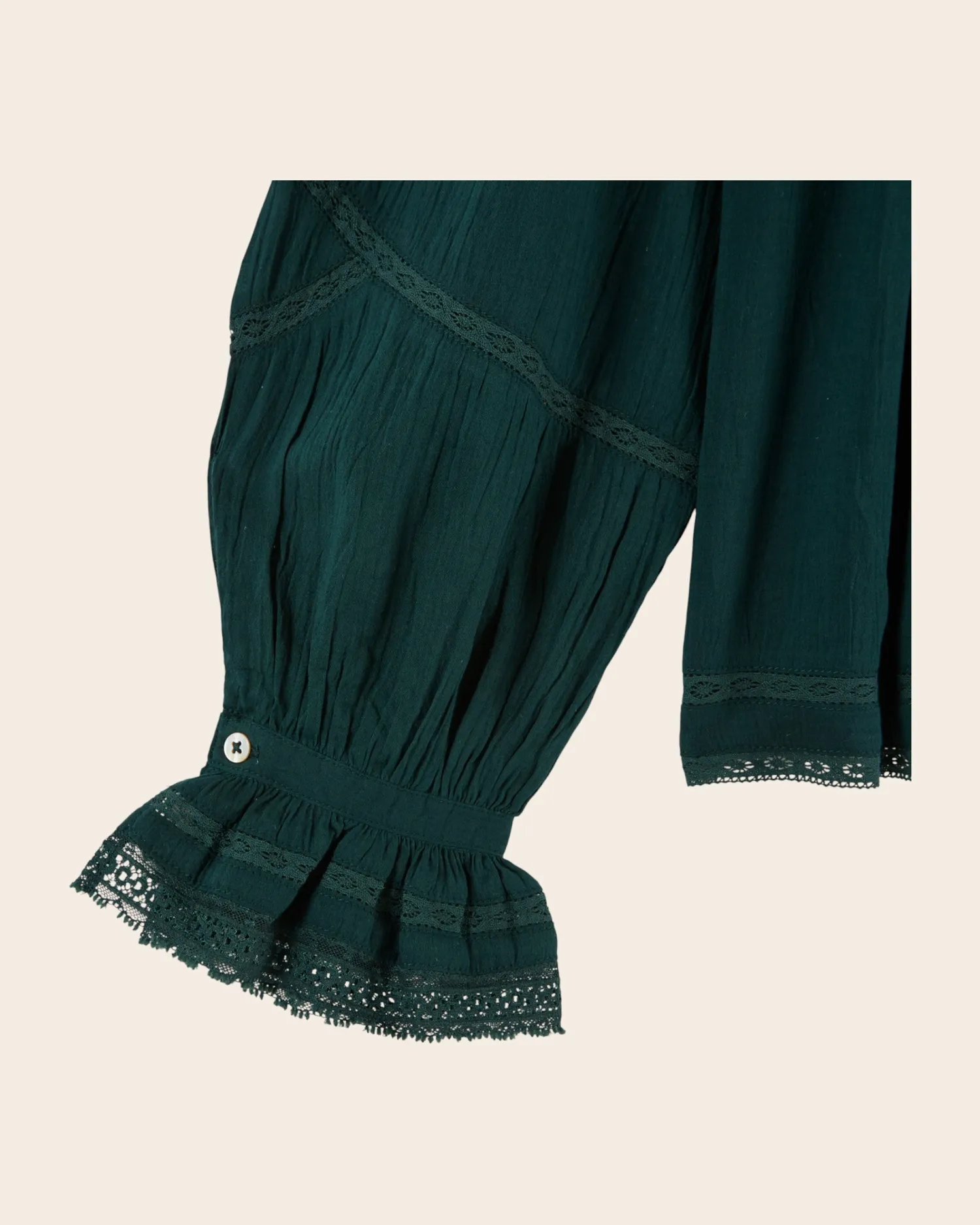 Emile et Ida Elisabeth bluse skovgrøn bomuld