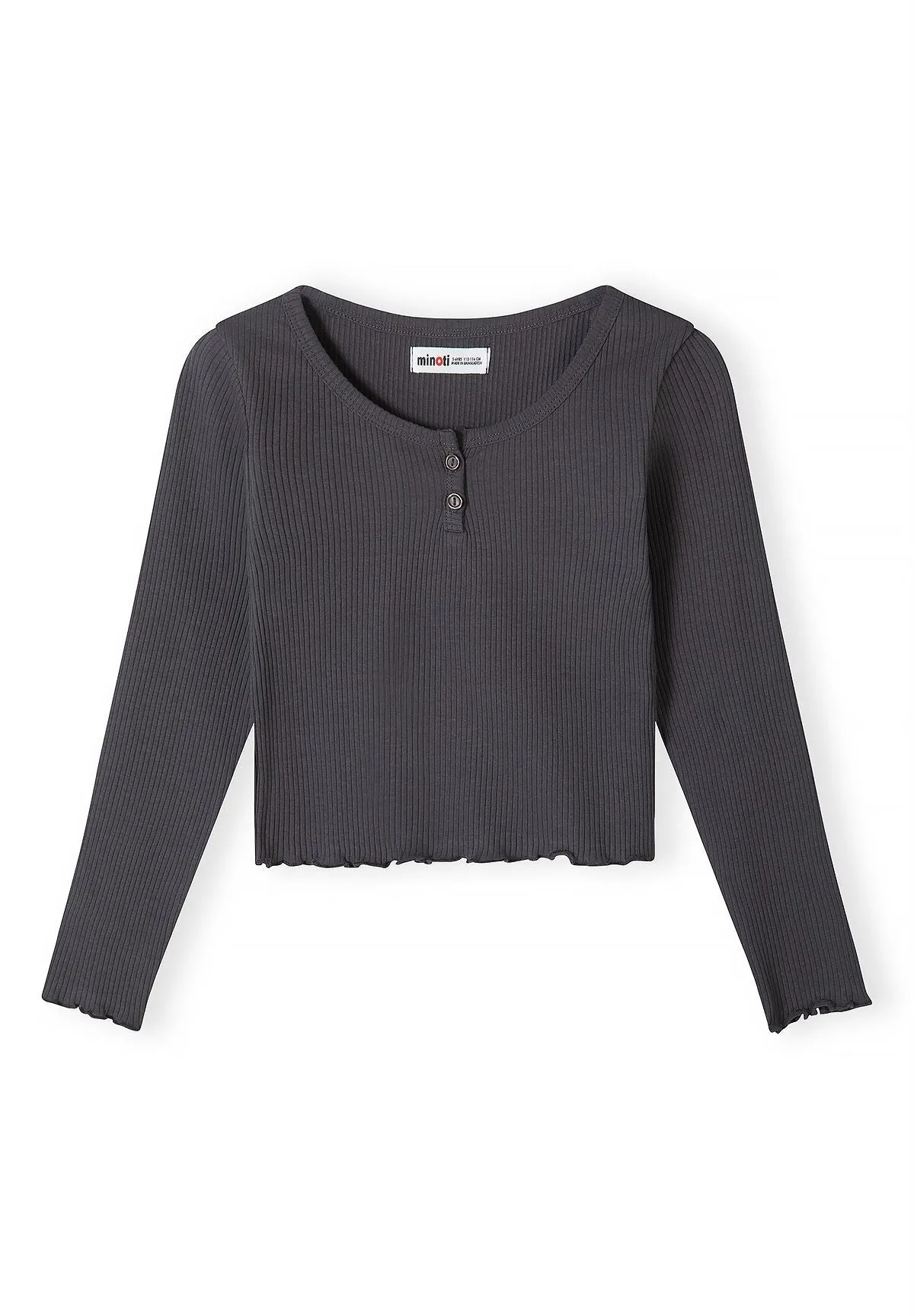 Minoti 45643 t-shirts piger 3-pak rib med knapper