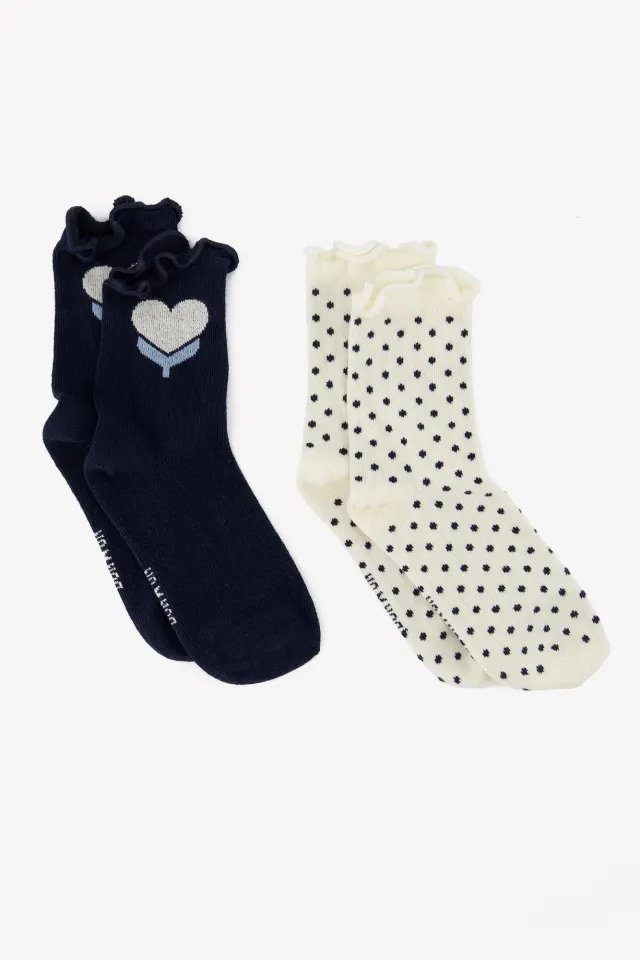 Bonton Cho7 Coeur strømper 2-pak hjerte prikker