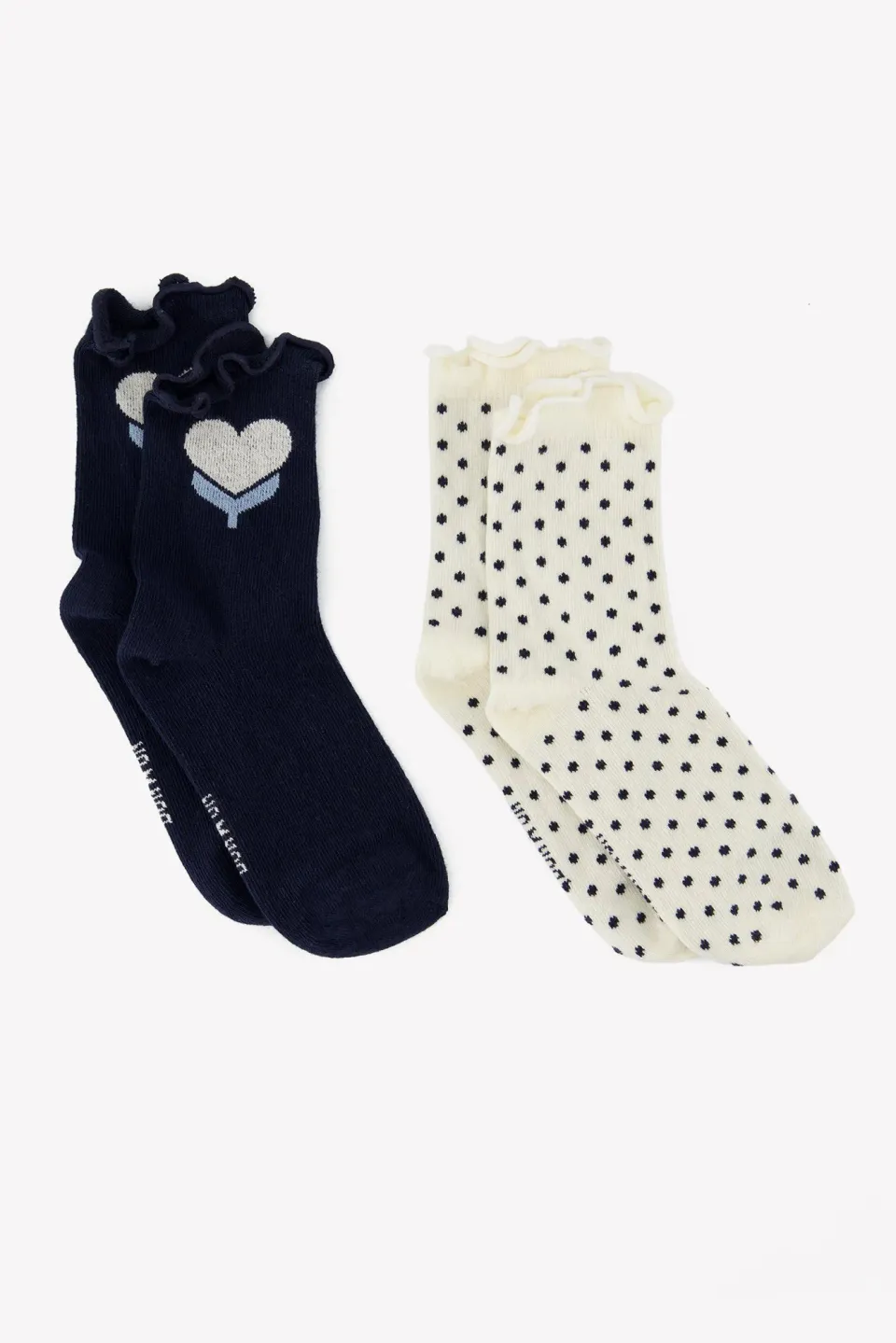 Bonton Cho7 Coeur strømper 2-pak hjerte prikker