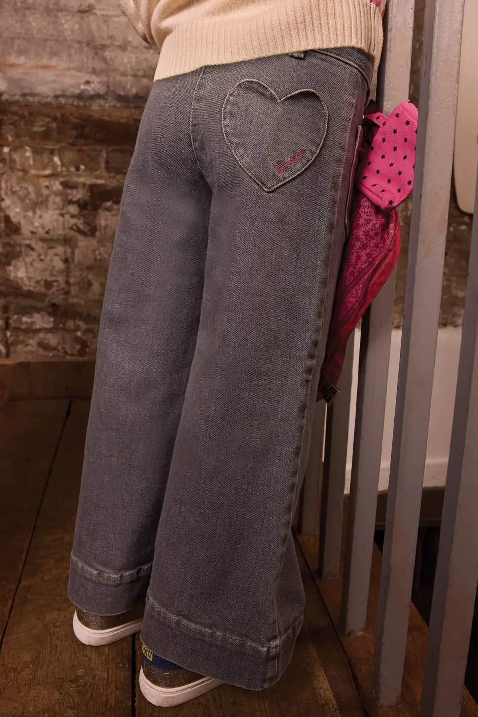 Bonton Lakiko grå jeans i bomuld til børn