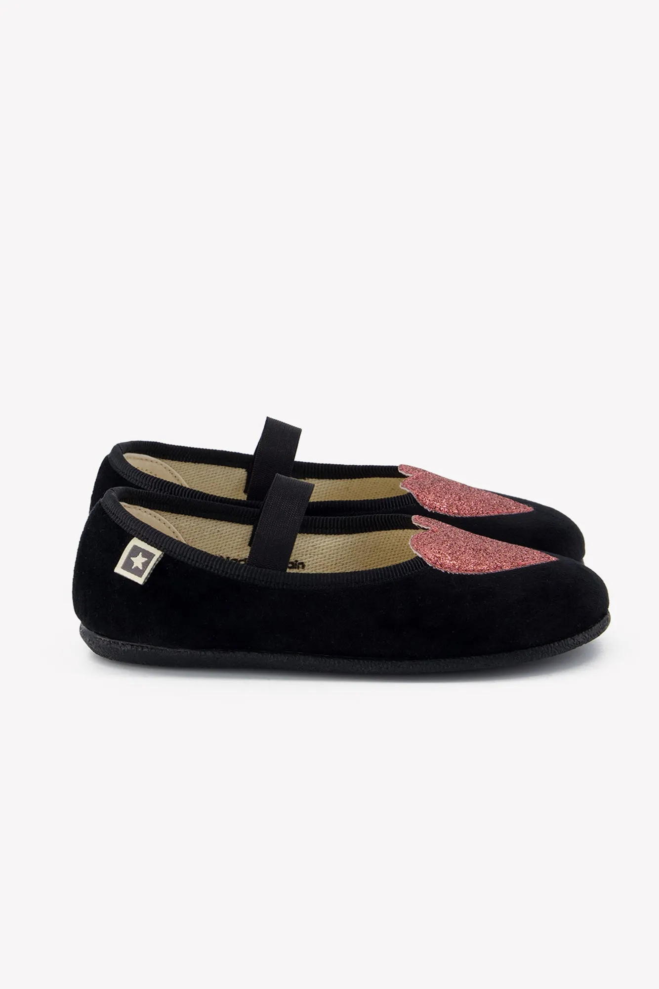 Bonton Sarra Noir ballerinasko velour sort