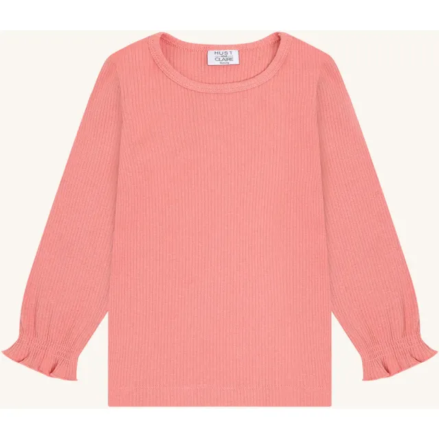 Hust & Claire HCAlma Solid langærmet bluse Sorbet modal