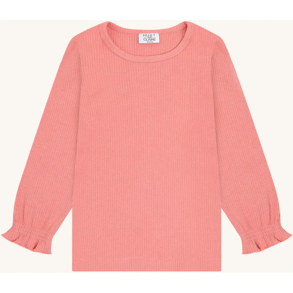 Hust & Claire HCAlma Solid langærmet bluse Sorbet modal
