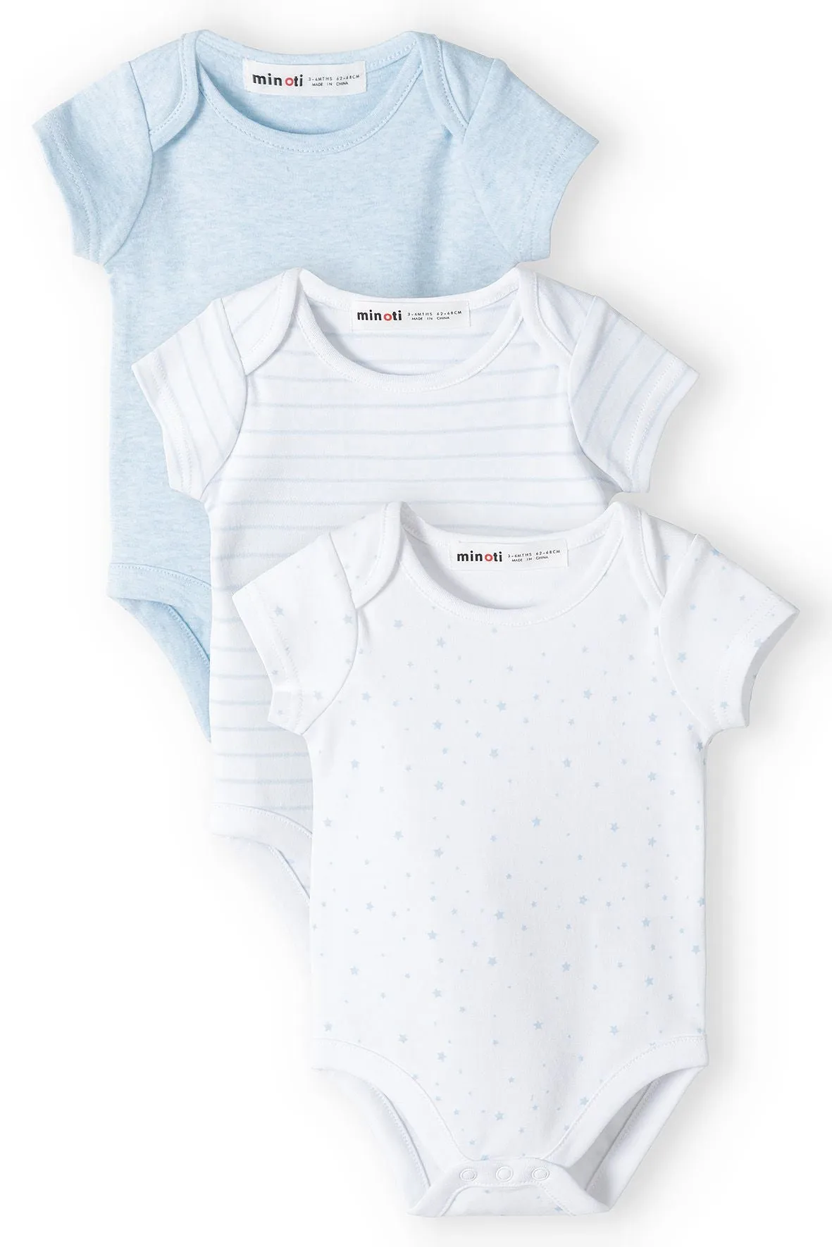 Minoti 38056 body lyseblå 3-pak til baby