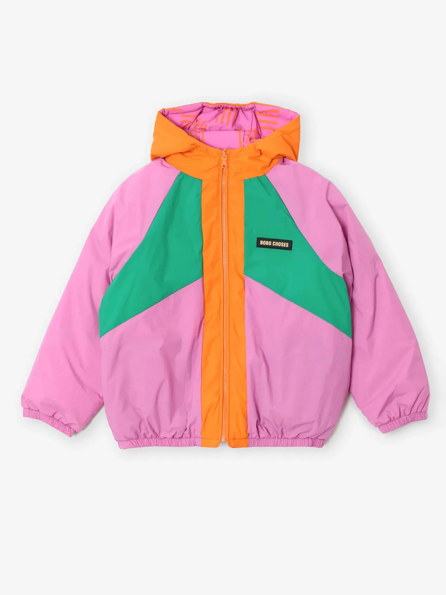 Bobo Choses Almost Moiré all over reversible anorak fuchsia