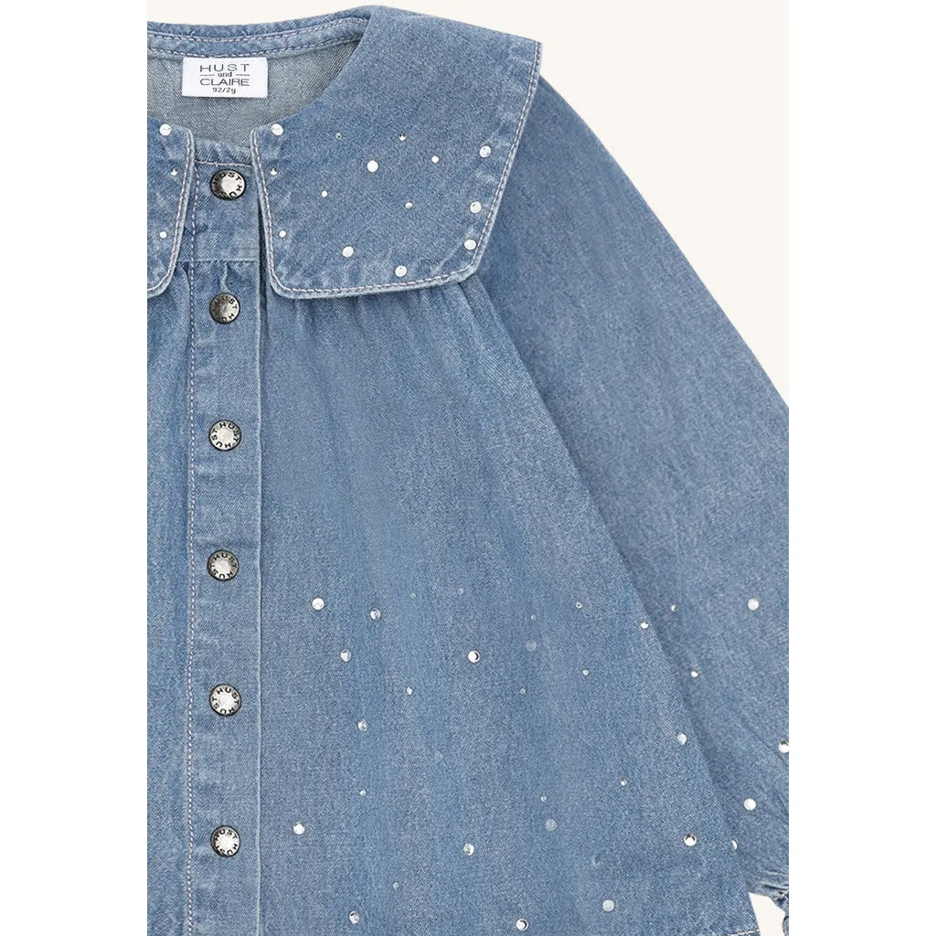 Hust & Claire HCKaroline kjole Blue Denim bomuld
