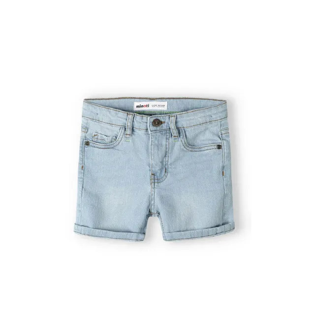 Minoti 38493 jeansshorts denim lyseblå opslag