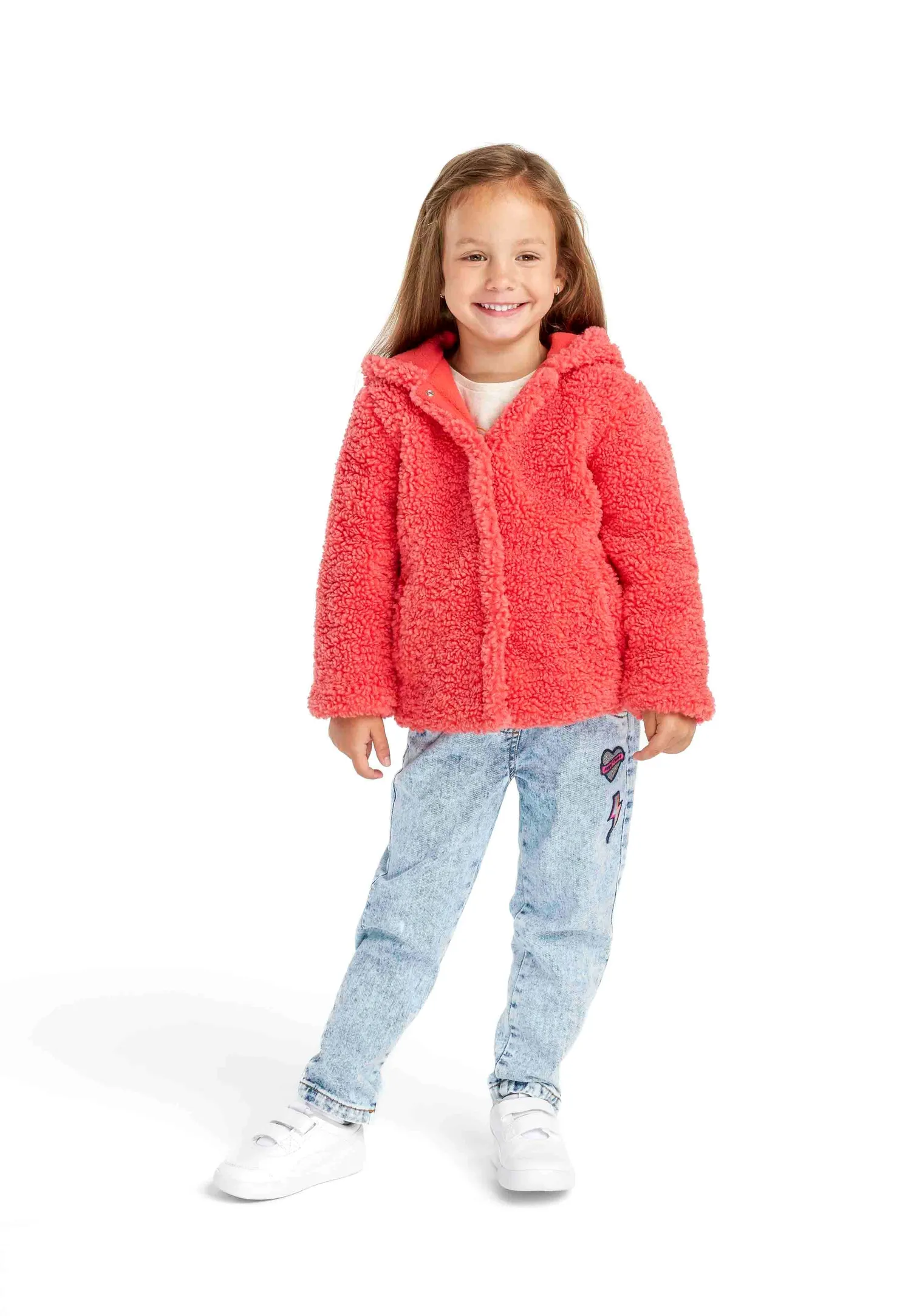 Minoti 39377 teddyjakke koral til piger fleece