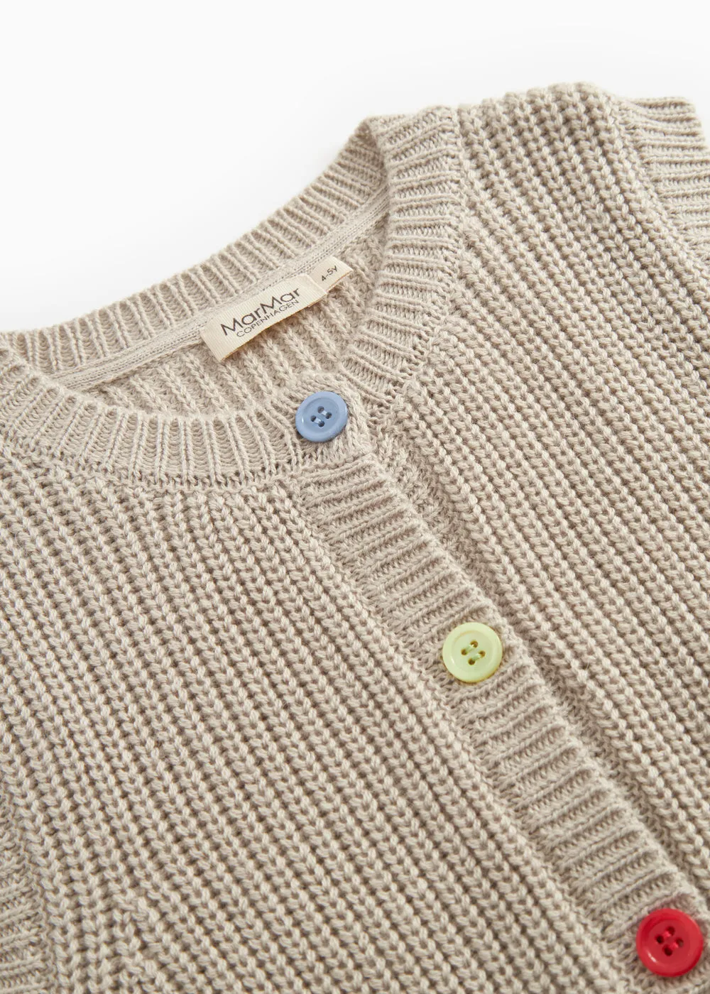 MarMar Taju strikvest Barely Beige ribstrik