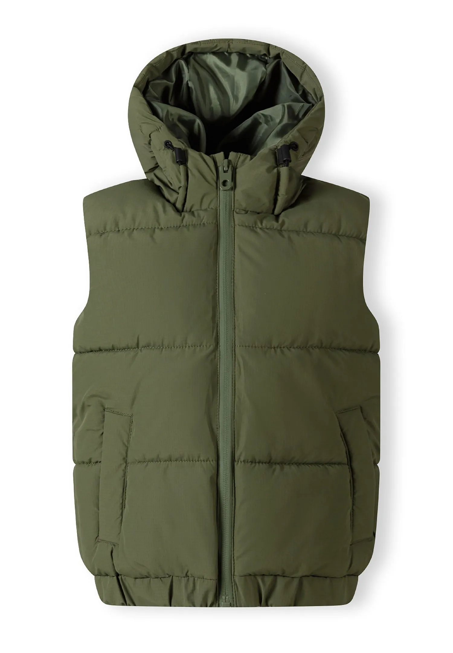 Minoti 43266 vest olivengrøn quiltet drenge foret