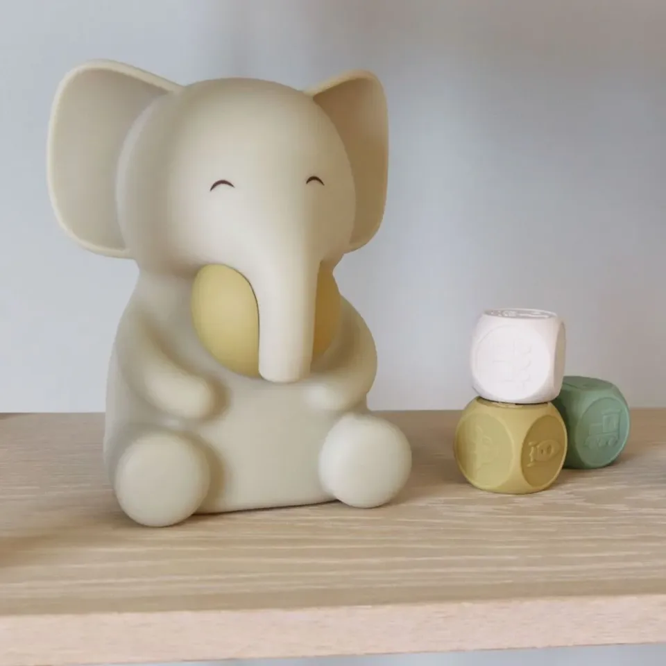 nuuroo Sigge elefant natlampe Cream silikone