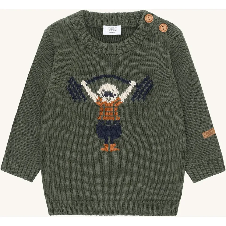 Hust & Claire Pilou Strong Man pullover ivy melange