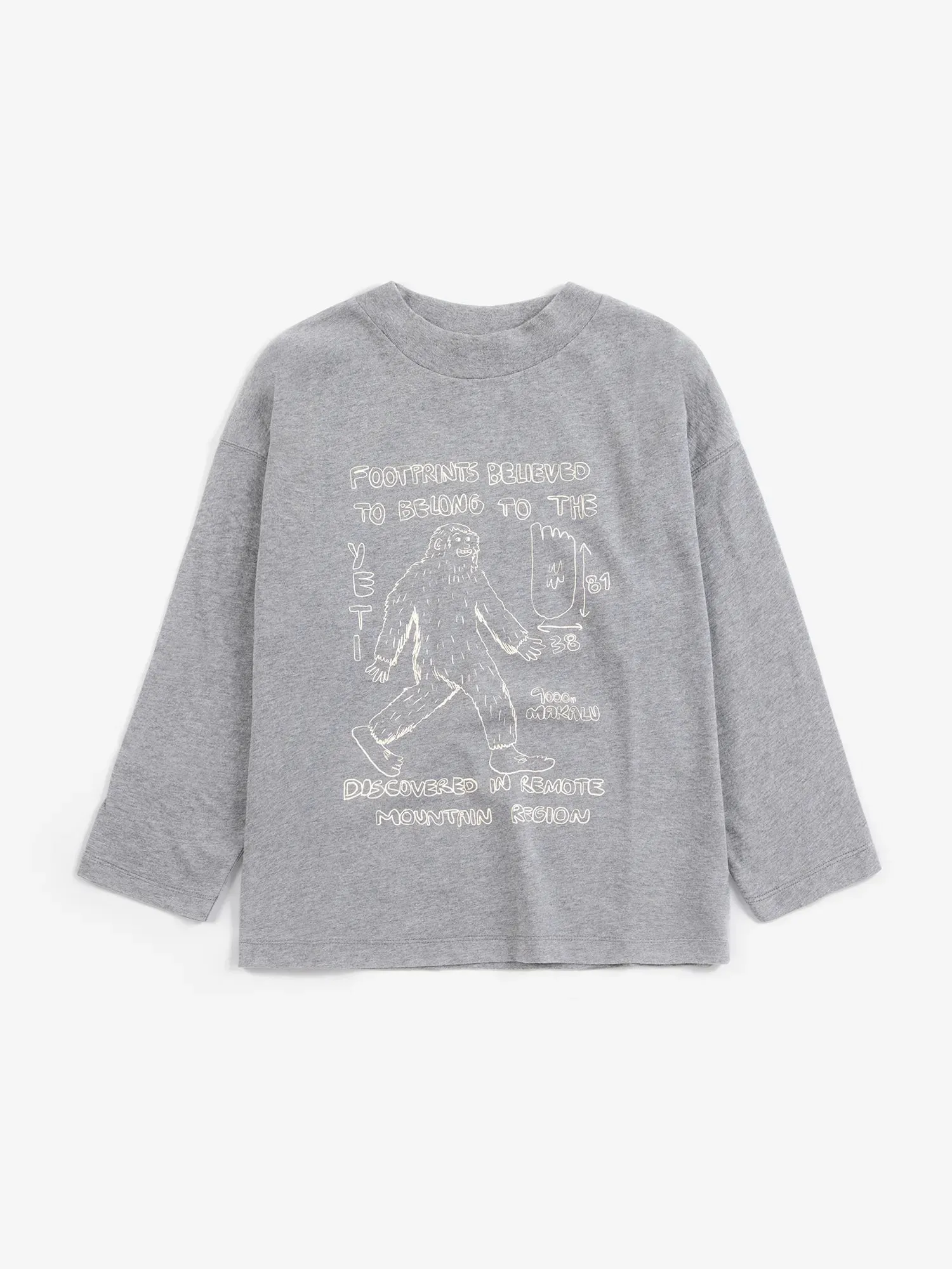 Bobo Choses Mr. Footish t-shirt grå 2-3Y bomuld