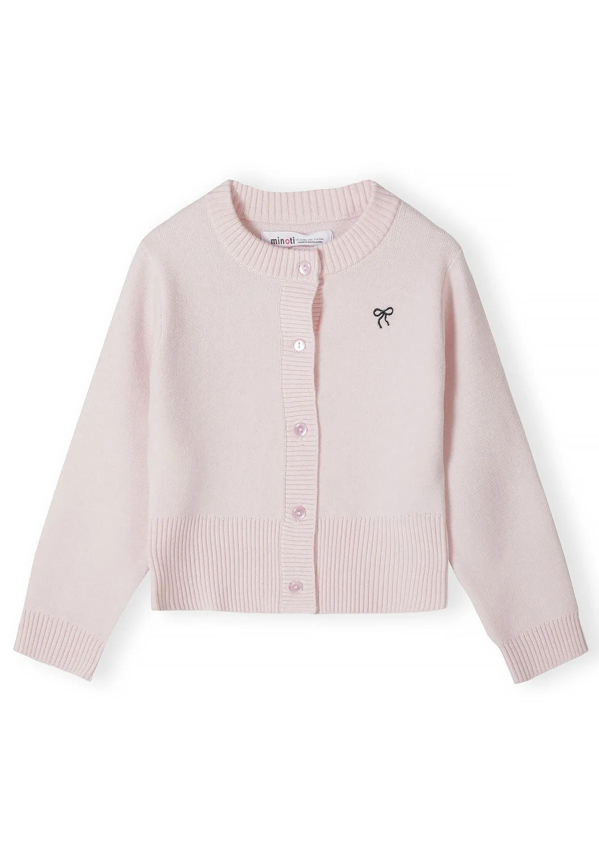 Minoti 45688 cardigan lyserød sløjfe pige