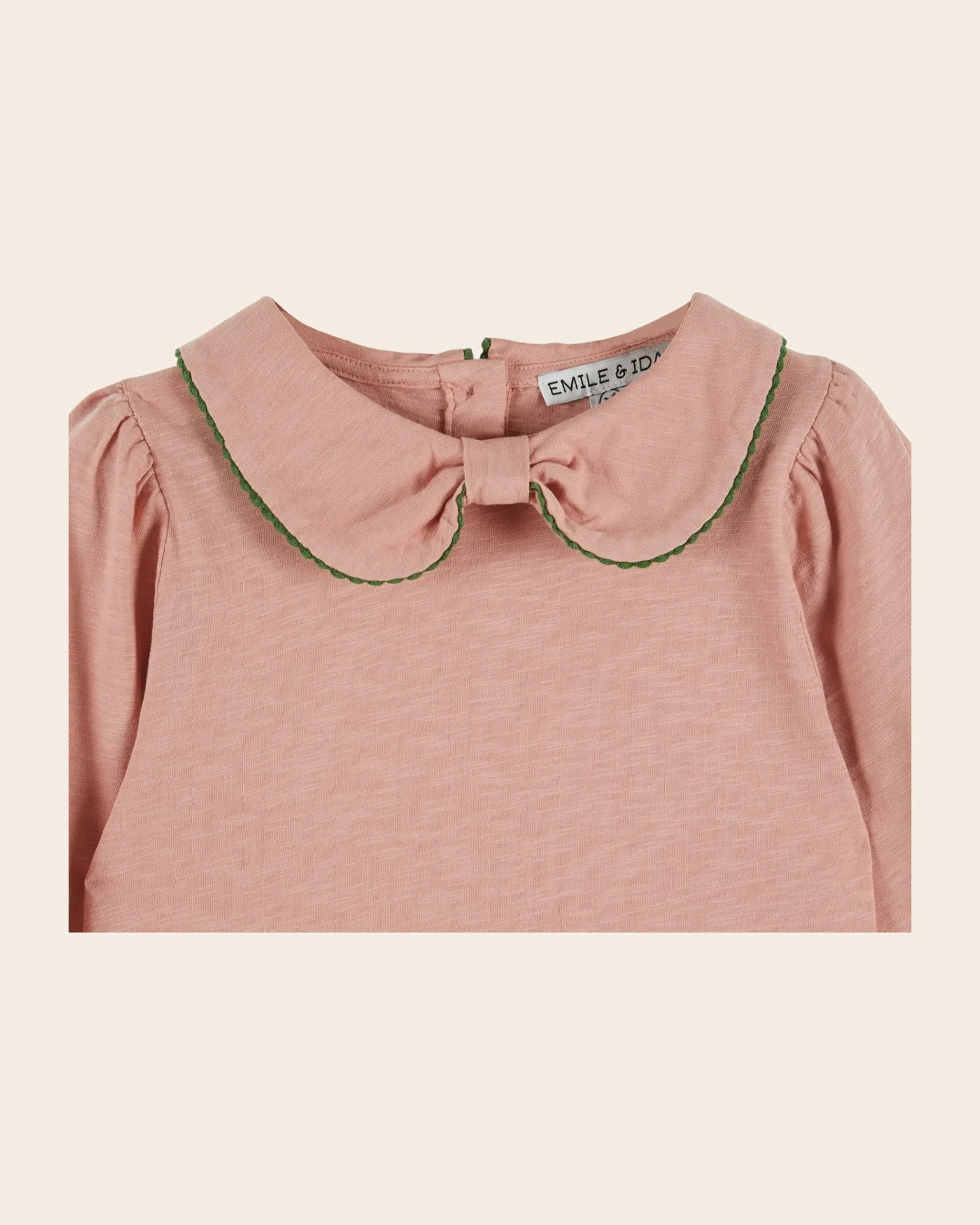 Emile et Ida bluse rosa langærmet flæsekrave økologisk