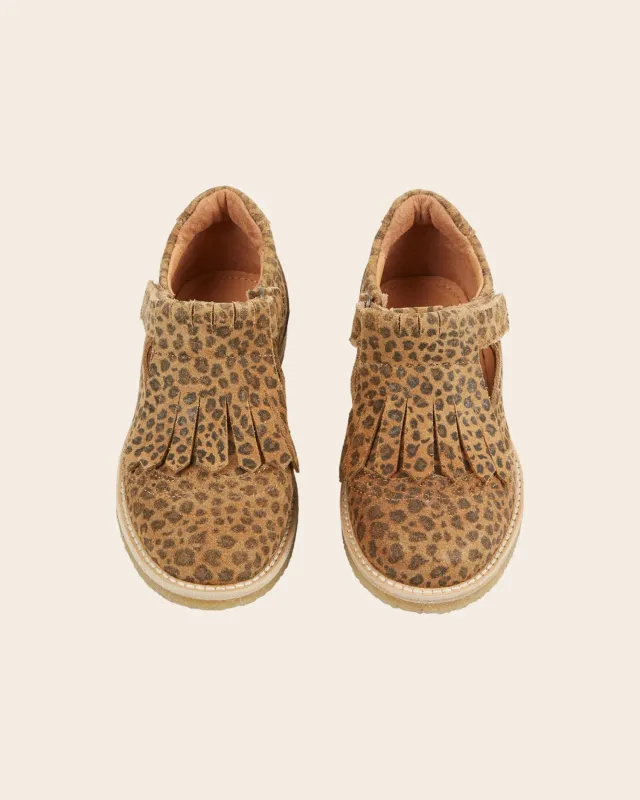 Emile et Ida Frange2 spændesko leopard ruskind