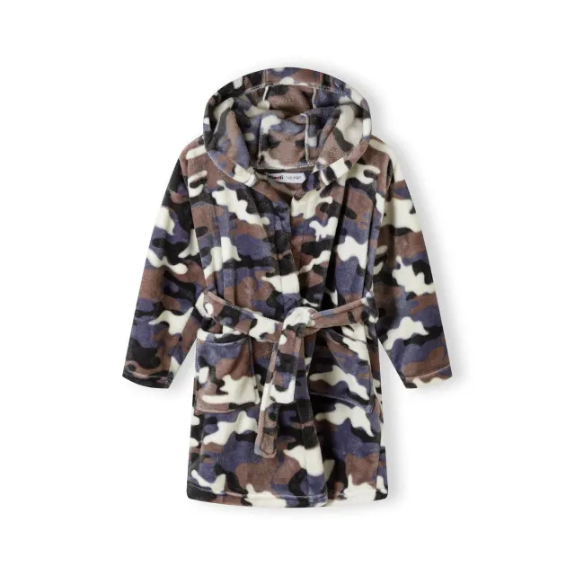 Minoti 41545 Badekåbe camouflage sort fleece
