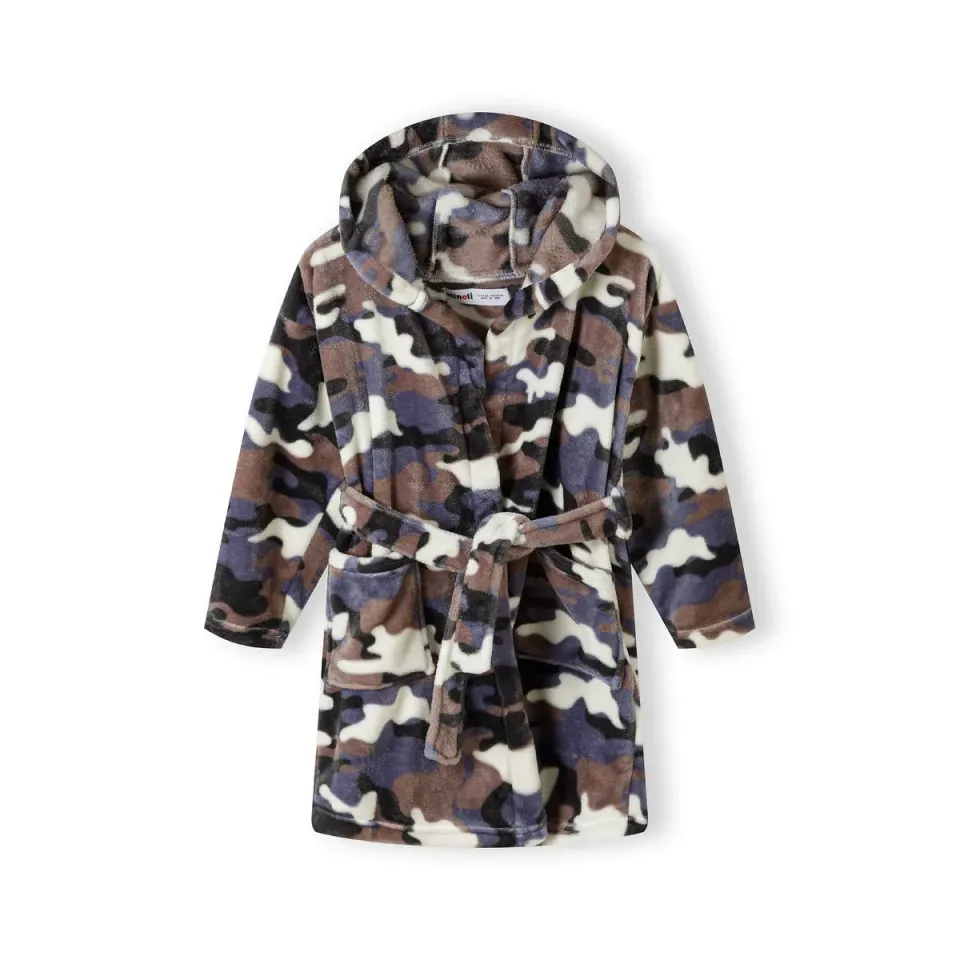 Minoti 41545 Badekåbe camouflage sort fleece