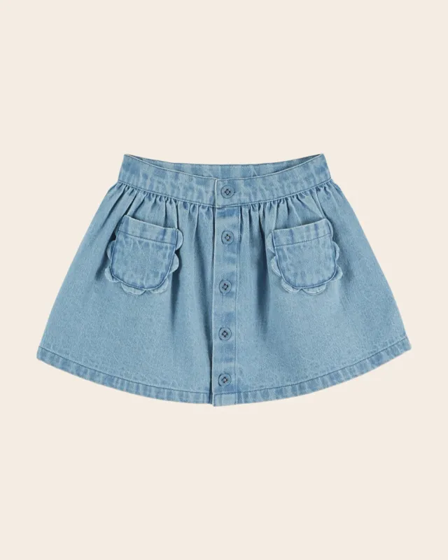 Emile et Ida Poches fleurs nederdel denim blomster
