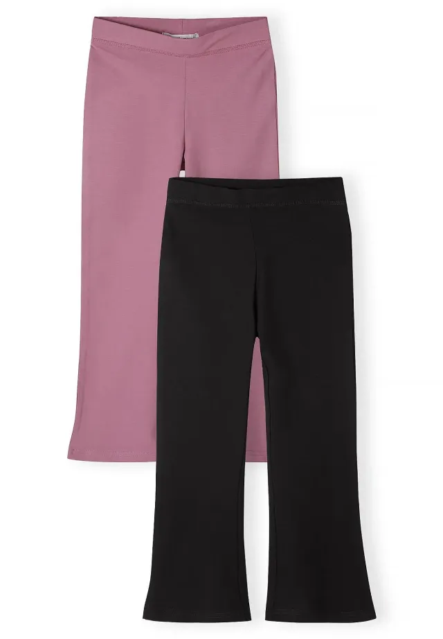 Minoti 45873 leggings piger 2-pak flare bomuld