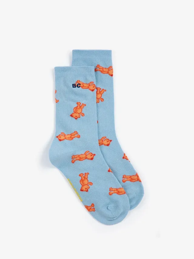 Bobo Choses Softpaw Monster strømper 23-25 lyseblå