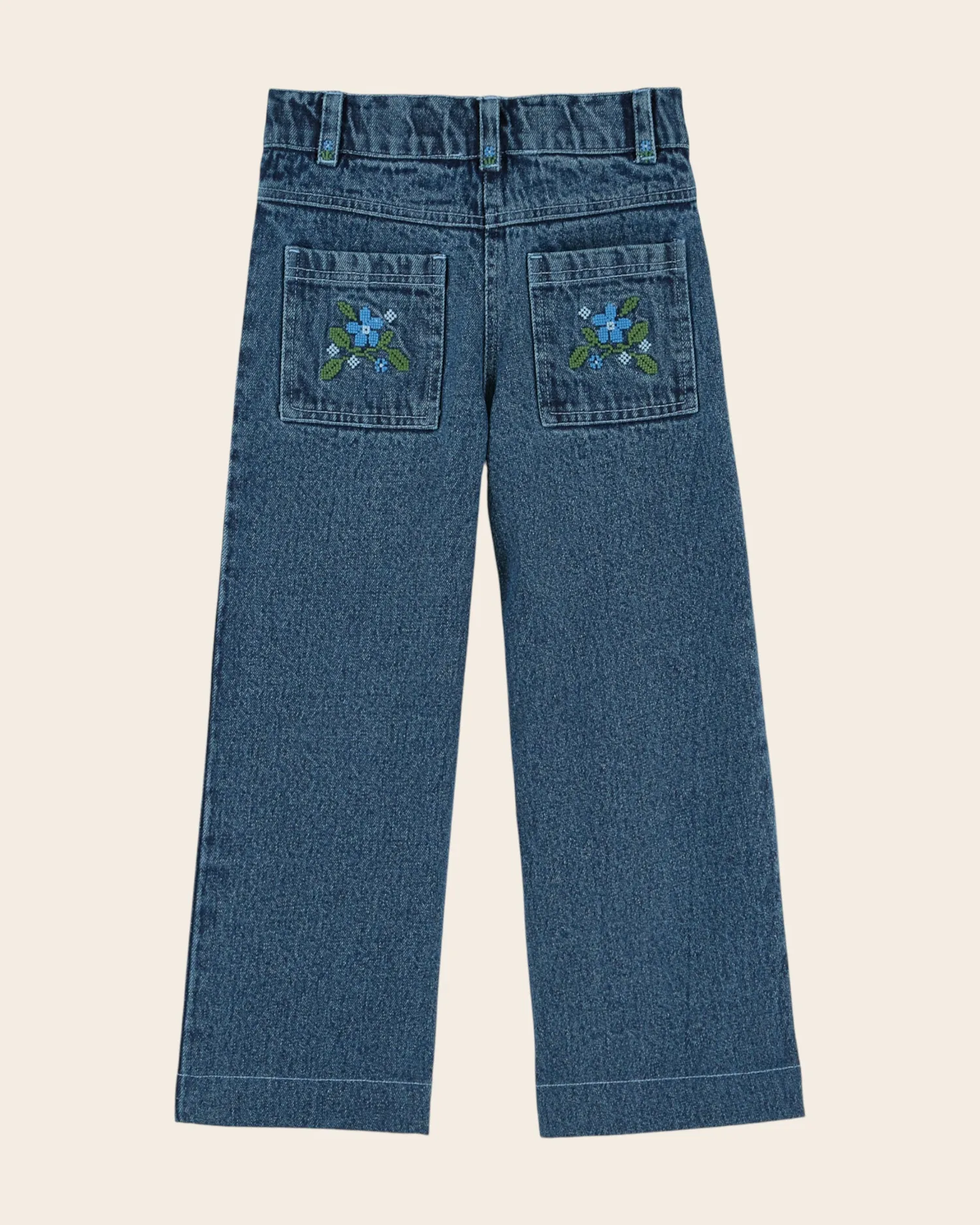 Emile et Ida bukser denim broderi blå pige