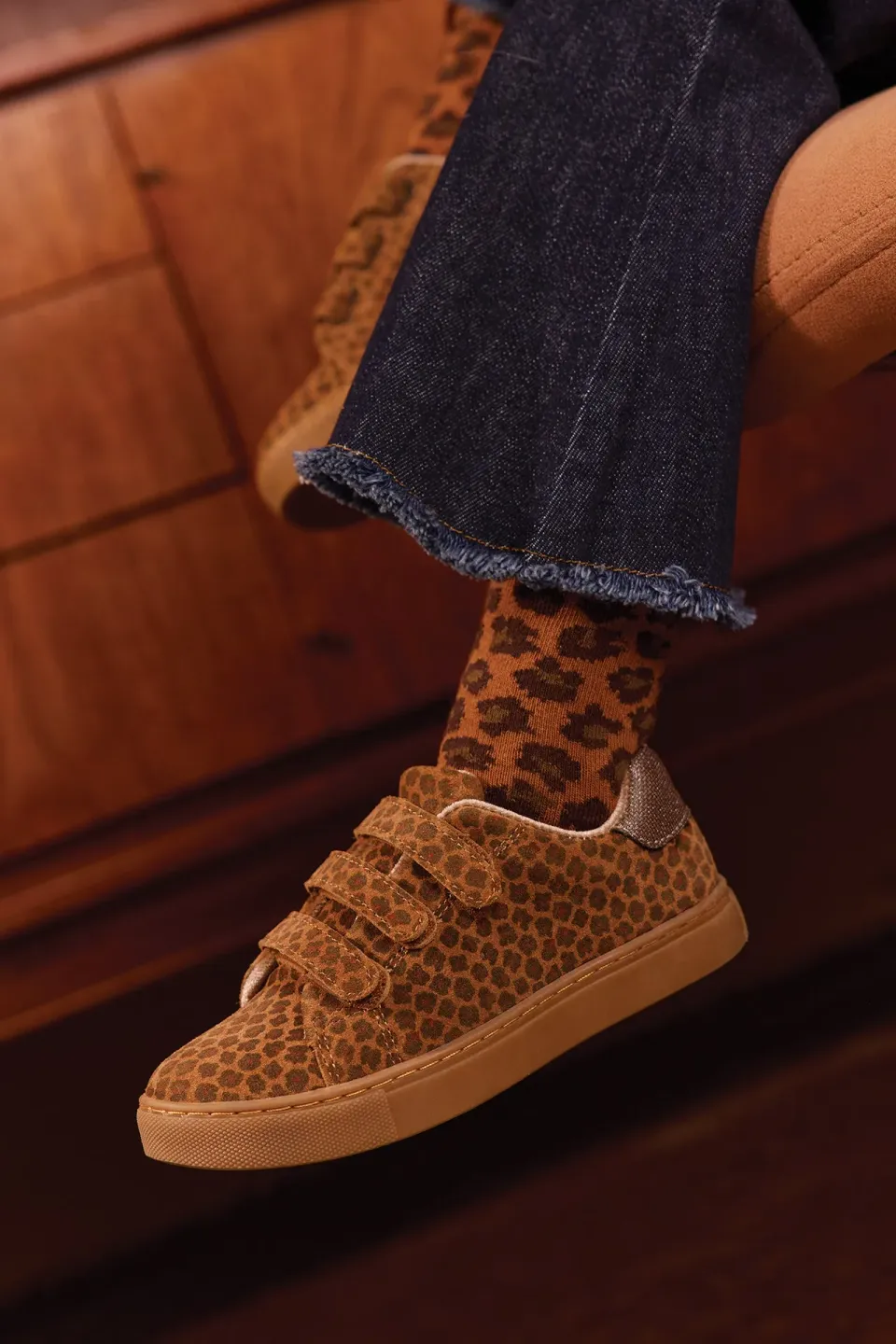 Bonton Cho7 strømper leopard bomuld T1