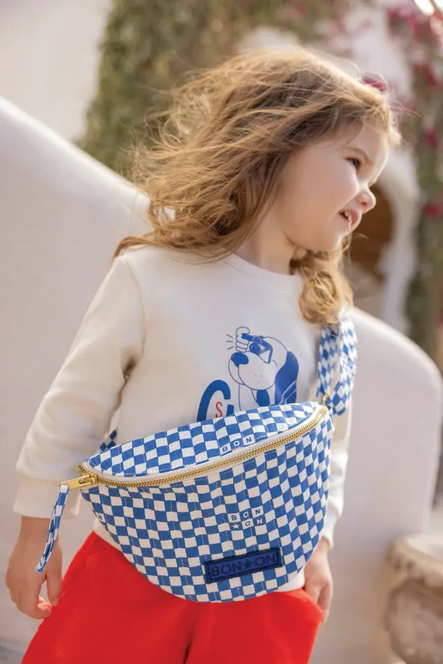 Bonton Damier Bleu bæltetaske TU ternet bomuld