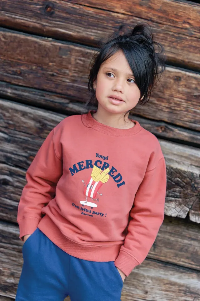 Bonton Smile Mercredi sweatshirt rosa Pinkyee bomuld