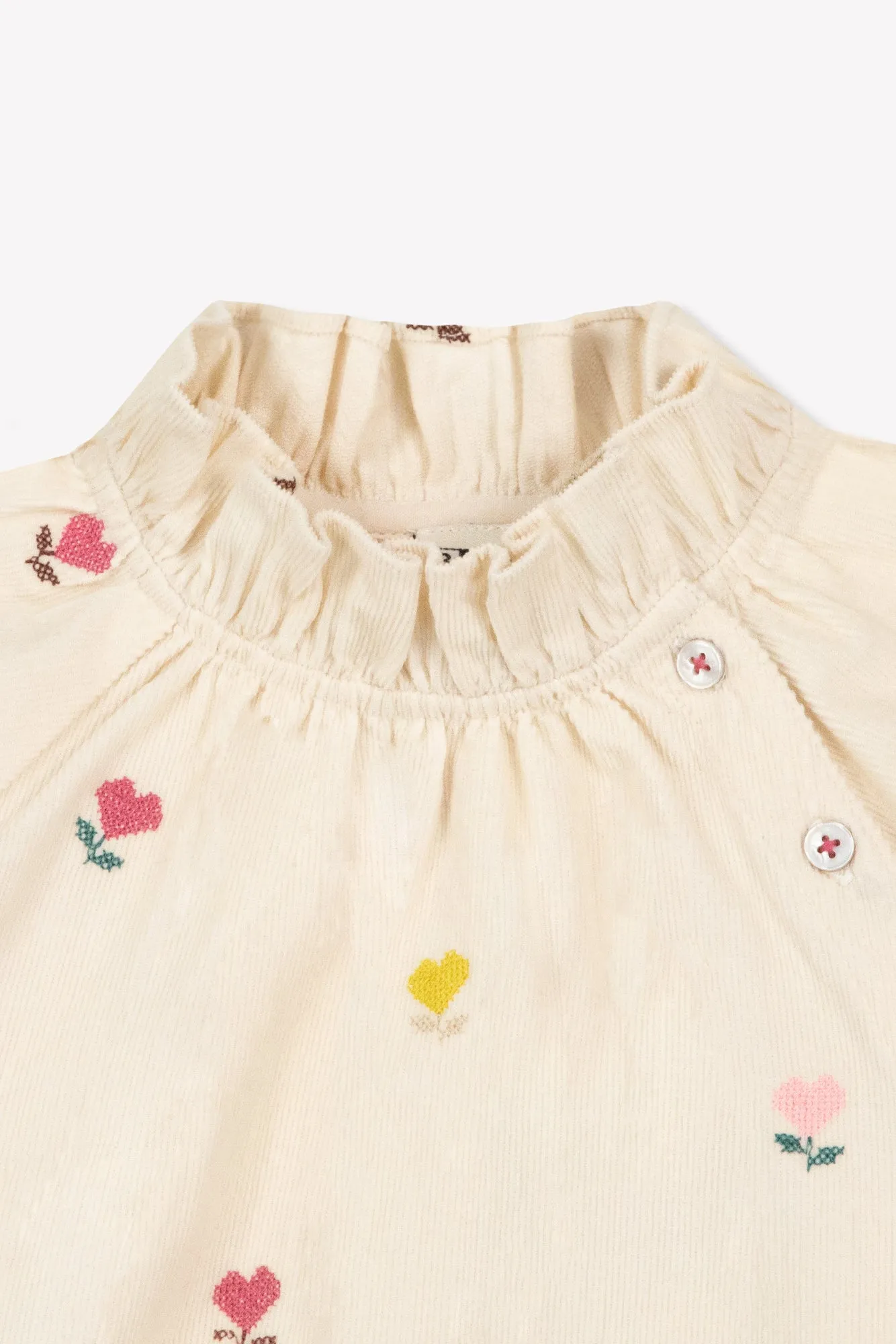 Bonton Pomette Cœur Flower bluse velour blomstret