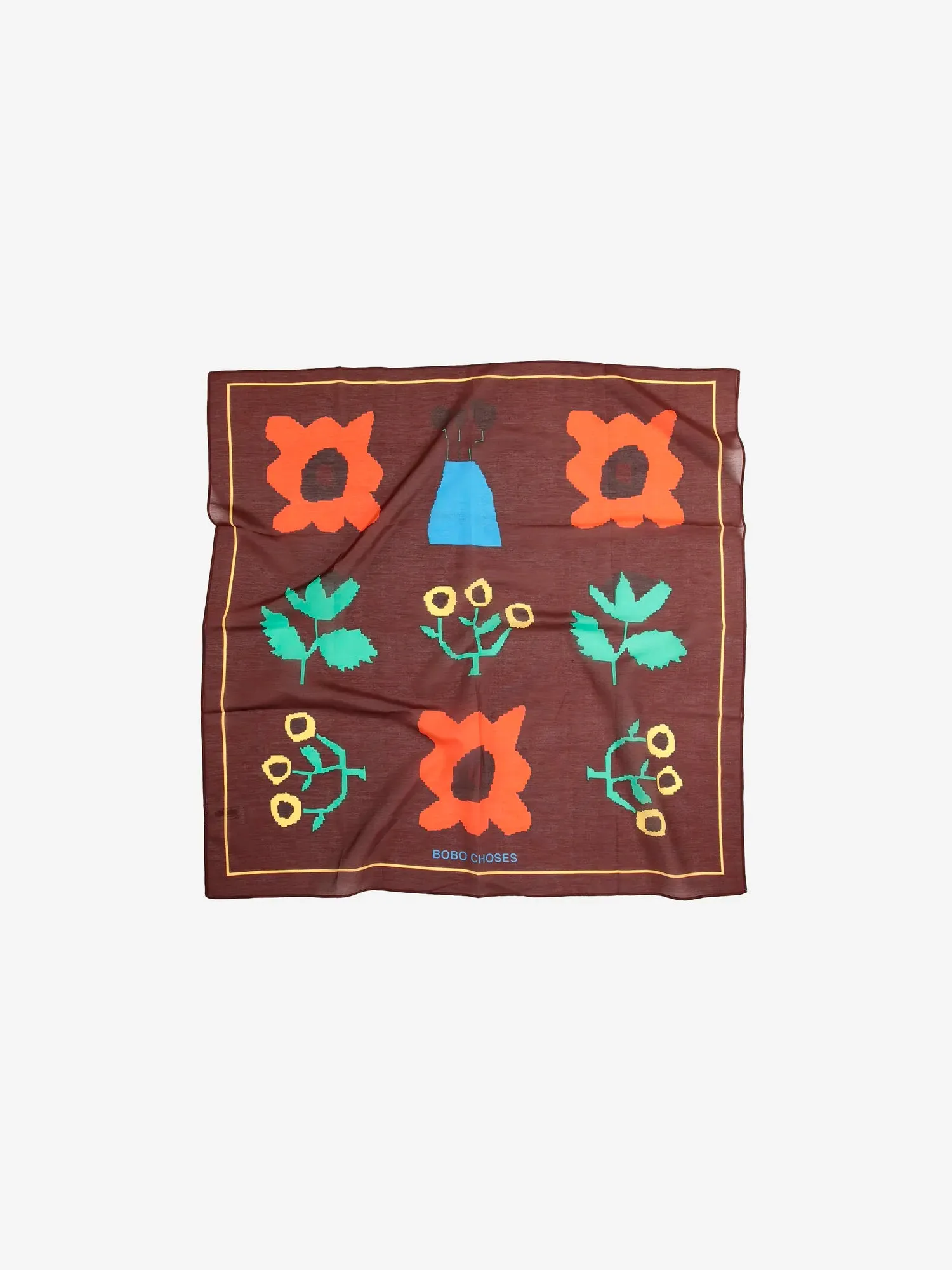Bobo Choses BC Garden tørklæde mørkebrun 75x75