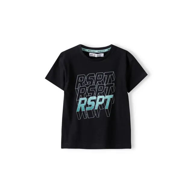 Minoti 38342 t-shirt sort til drenge bomuld print