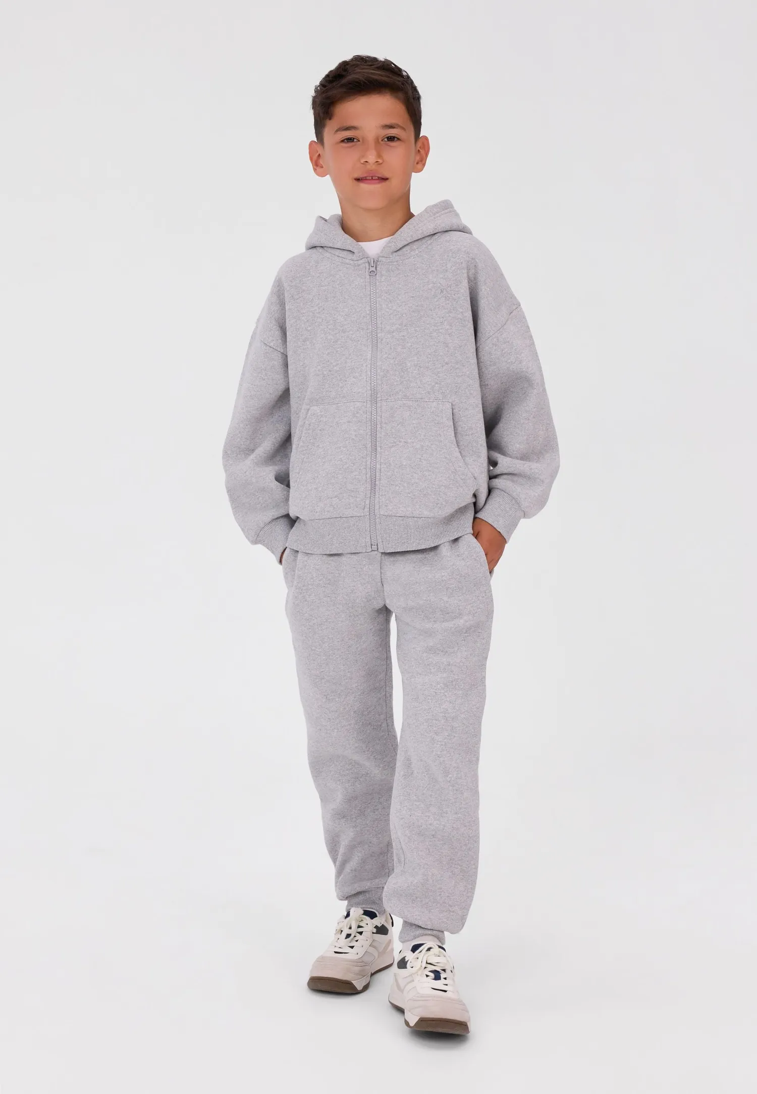 Minoti 45788 sweatsæt grå hoodie jogger drenge