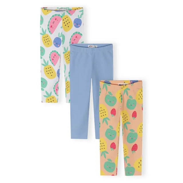 Minoti 44826 capri leggings 3-pak blå frugt baby